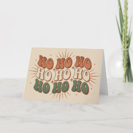 Boho Retro Ho Ho Ho Christmas シーズンカード