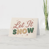 Boho Retro Let It Snow Christmas シーズンカード (正面)