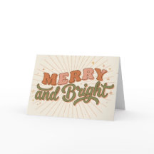 Boho Retro Merry and Bright Christmas