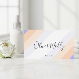 Boho Retro Script Abstract Wavy Lines Pastel 名刺