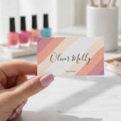 Boho Retro Script Abstract Wavy Lines Pastel 名刺