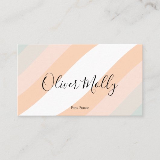 Boho Retro Script Abstract Wavy Lines Pastel 名刺 (正面)