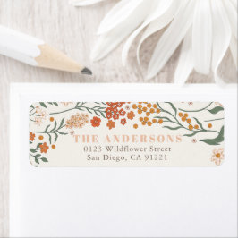 Boho Retro Wildflower  ラベル