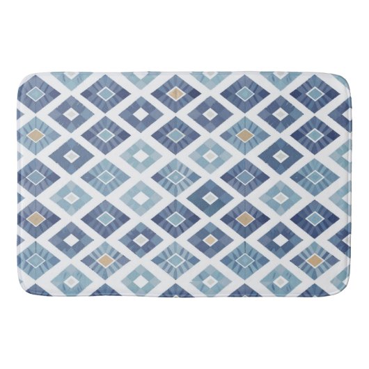 Boho Rhombus Modern Chic バスマット (正面)