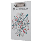 Boho Rock and roll guitar with flowers クリップボード (左)