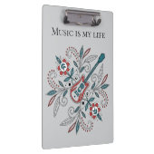 Boho Rock and roll guitar with flowers クリップボード (右)