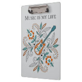 Boho Rock and roll guitar with flowers クリップボード (左)