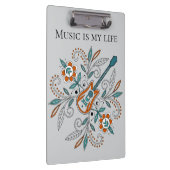 Boho Rock and roll guitar with flowers クリップボード (右)