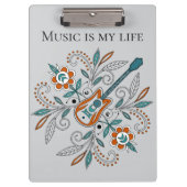 Boho Rock and roll guitar with flowers クリップボード (正面)