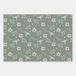 Boho Romantic Rustic Merry Christmas ラッピングペーパーシート