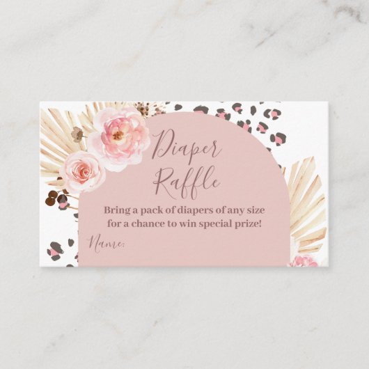 Boho Rosa Animales Selva Pañal Sorteo エンクロージャーカード (正面)