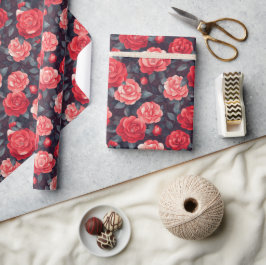 Boho Rose Flower Nature Wrapping Paper ラッピングペーパー