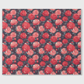 Boho Rose Flower Nature Wrapping Paper ラッピングペーパー (フラット)