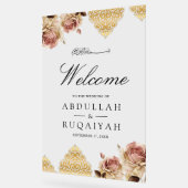 Boho Rose Motif Cream Muslim Wedding Welcome アクリルサイン (傾斜)