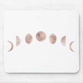 Boho Rose Pink Moon Phases Modern Minimal  マウスパッド
