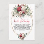 Boho Ruby Red Burgundy Greenery Book Request Card エンクロージャーカード (正面)