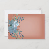 Boho Rust & Blueフローラ日付カードの保存 セーブザデート (裏面)