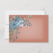 Boho Rust & Blueフローラ結婚の応答カード 出欠カード (裏面)