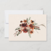 Boho Rust & Cream 秋の花のディナーレス 出欠カード (裏面)