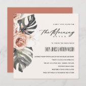 BOHO RUST MONSTERA FLORAの次の朝結婚に 招待状 (正面/裏面)