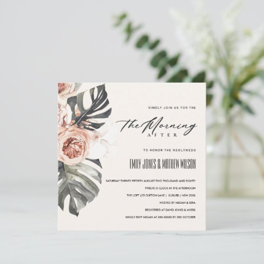 BOHO RUST MONSTERA FLORAの次の朝結婚に 招待状 (スタンド正面)