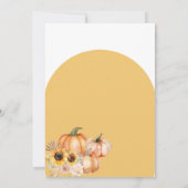 Boho Rust Orange Pumpkinは赤ちゃんシャワーの途中にある 招待状 (裏面)