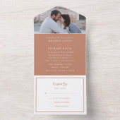 Boho Rust Photoモダン結婚's オールインワン招待状 (内側)