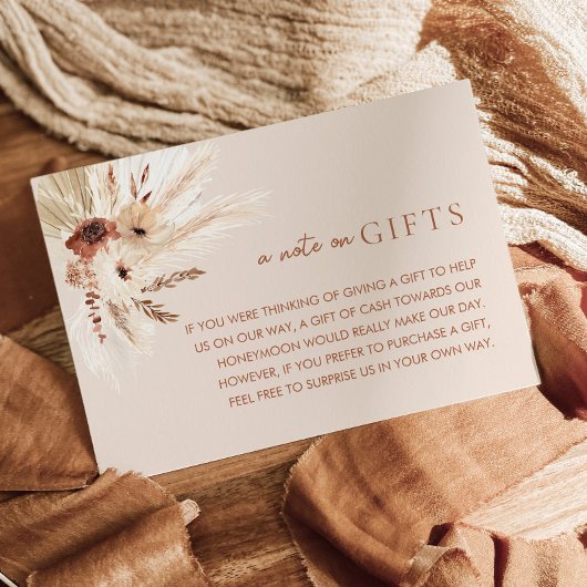 Boho Rust Terracotta結婚の願い井戸の贈り物 エンクロージャーカード