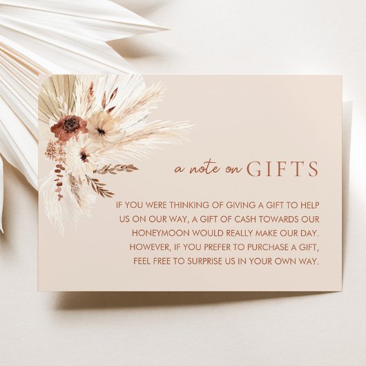 Boho Rust Terracotta結婚の願い井戸の贈り物 エンクロージャーカード