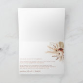 Boho Rust Terracotta Pampas写真結婚ズ サンキューカード (内部)