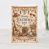 Boho Rustic Americana Fathers Day シーズンカード (正面)