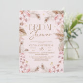 Boho Rustic Dusty Pink Bridal Shower Invitation 招待状 (スタンド正面)