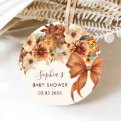 Boho Rustic Fall Floral Baby Shower フェイバータグ