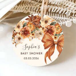 Boho Rustic Fall Floral Baby Shower フェイバータグ