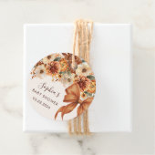 Boho Rustic Fall Floral Baby Shower フェイバータグ (インサイチュ)