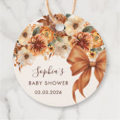 Boho Rustic Fall Floral Baby Shower フェイバータグ (裏面)