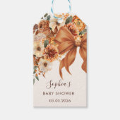 Boho Rustic Fall Floral Baby Shower Party ギフトタグ (正面)