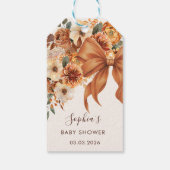 Boho Rustic Fall Floral Baby Shower Party ギフトタグ (裏面)
