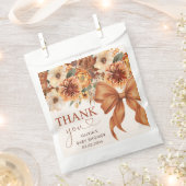 Boho Rustic Fall Floral Baby Shower Party フェイバーバッグ (クリップ留めされた状態)