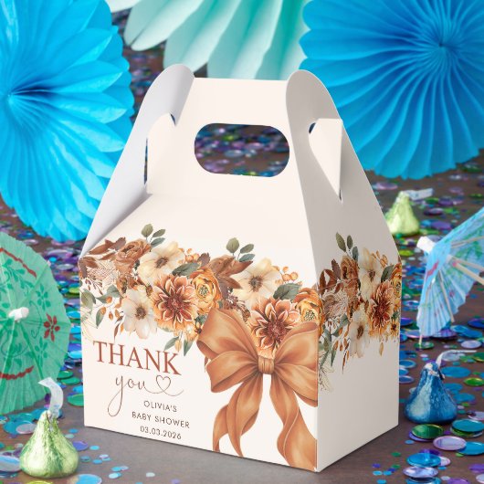 Boho Rustic Fall Floral Baby Shower Party フェイバーボックス (パーティー)