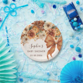 Boho Rustic Fall Floral Baby Shower Party ペーパープレート (パーティー)