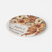 Boho Rustic Fall Floral Baby Shower Party ペーパープレート (アングル)
