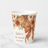 Boho Rustic Fall Floral Baby Shower Party 紙コップ (裏面)