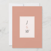 Boho rustic pink coral mauve ivory floral Wedding  招待状 (裏面)