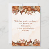 Boho Rustic Theme wedding Invitation 招待状 (裏面)