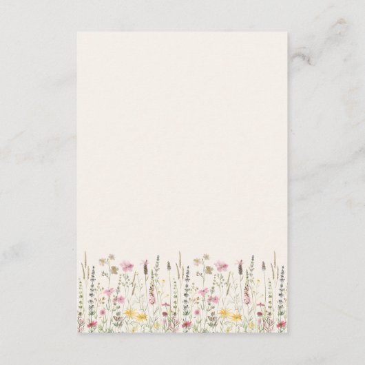 Boho Rustic Wedding with Wildflowers エンクロージャーカード (裏面)