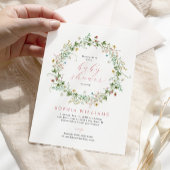 Boho Rustic Wildflowers Baby Shower Invitation 招待状