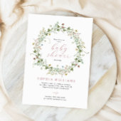 Boho Rustic Wildflowers Baby Shower Invitation 招待状