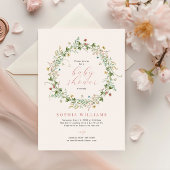 Boho Rustic Wildflowers Baby Shower Invitation 招待状