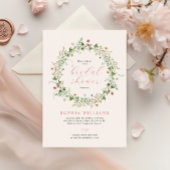Boho Rustic Wildflowers Bridal Shower Invitation 招待状
